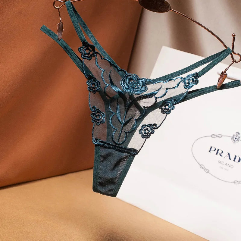 Sultry lace g-string: Elevate your lingerie game with these sexy panties.