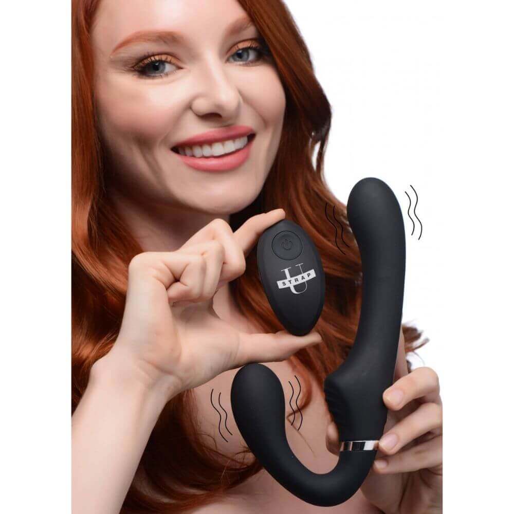  10X Vibrating Silicone Strapless Strap-on