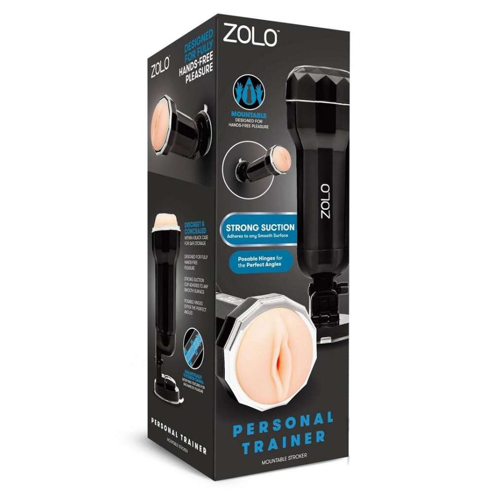 Zolo Vibrating Mountable Stroker with Suction Cup Black