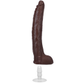 Massive black realistic dildo with suction cup