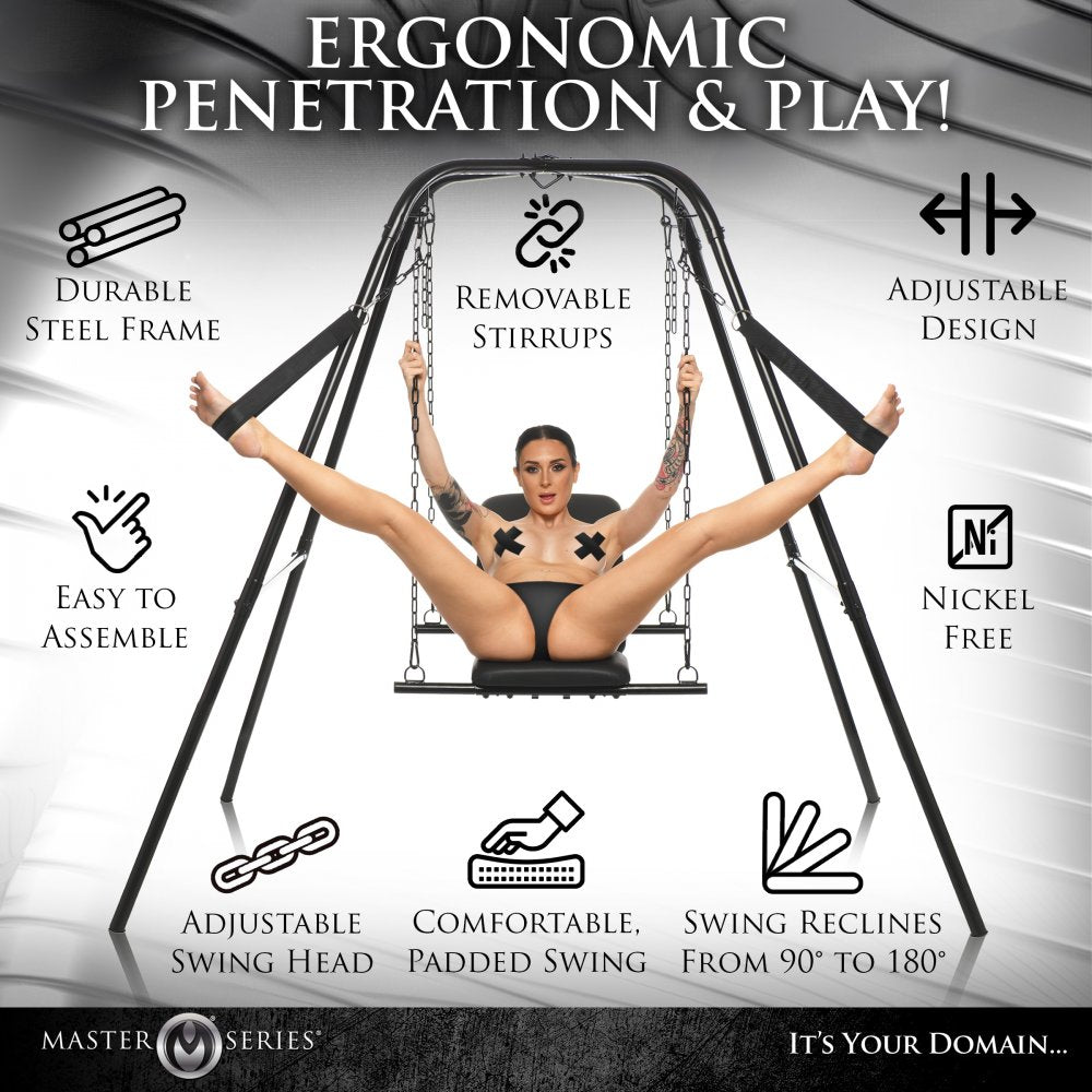 Master Series Throne Adjustable Sex Swing with Stand