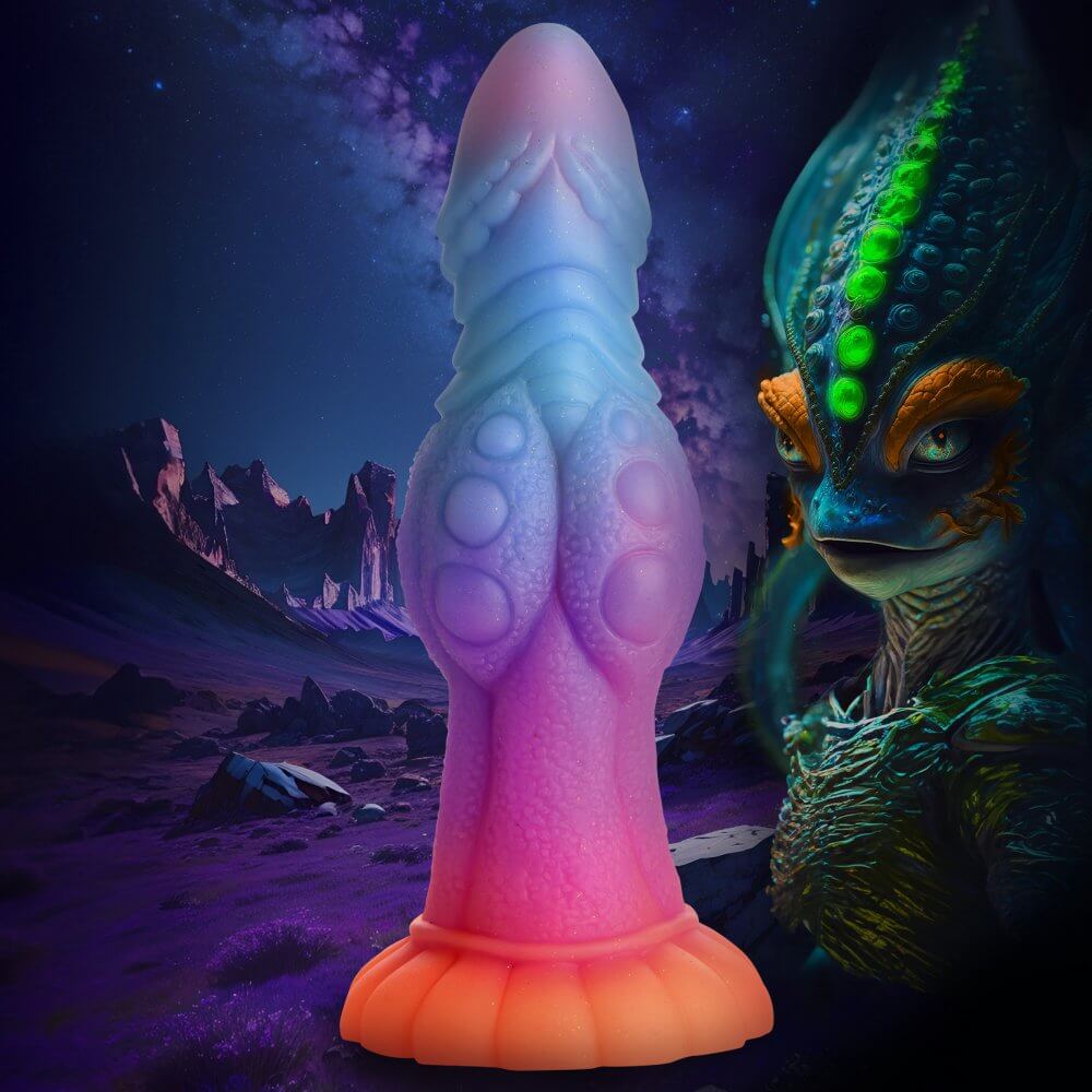 Galactic Cock Alien Creature Glow-in-the-Dark Silicone Dildo