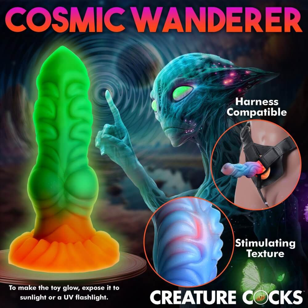 Alien Invader Glow-In-The-Dark Silicone Dildo by Creature Cocks