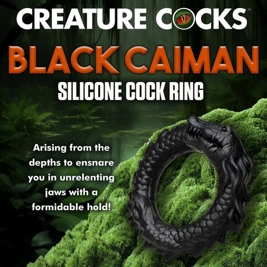 Black Caiman Silicone Cock Ring by Creature Cocks