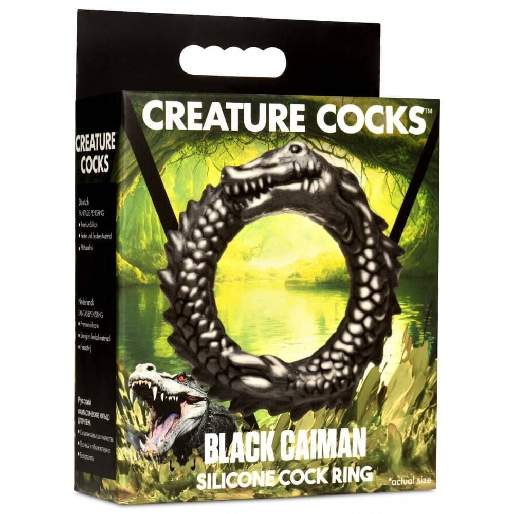 Creature Cocks - Black Caiman Silicone Cock Ring