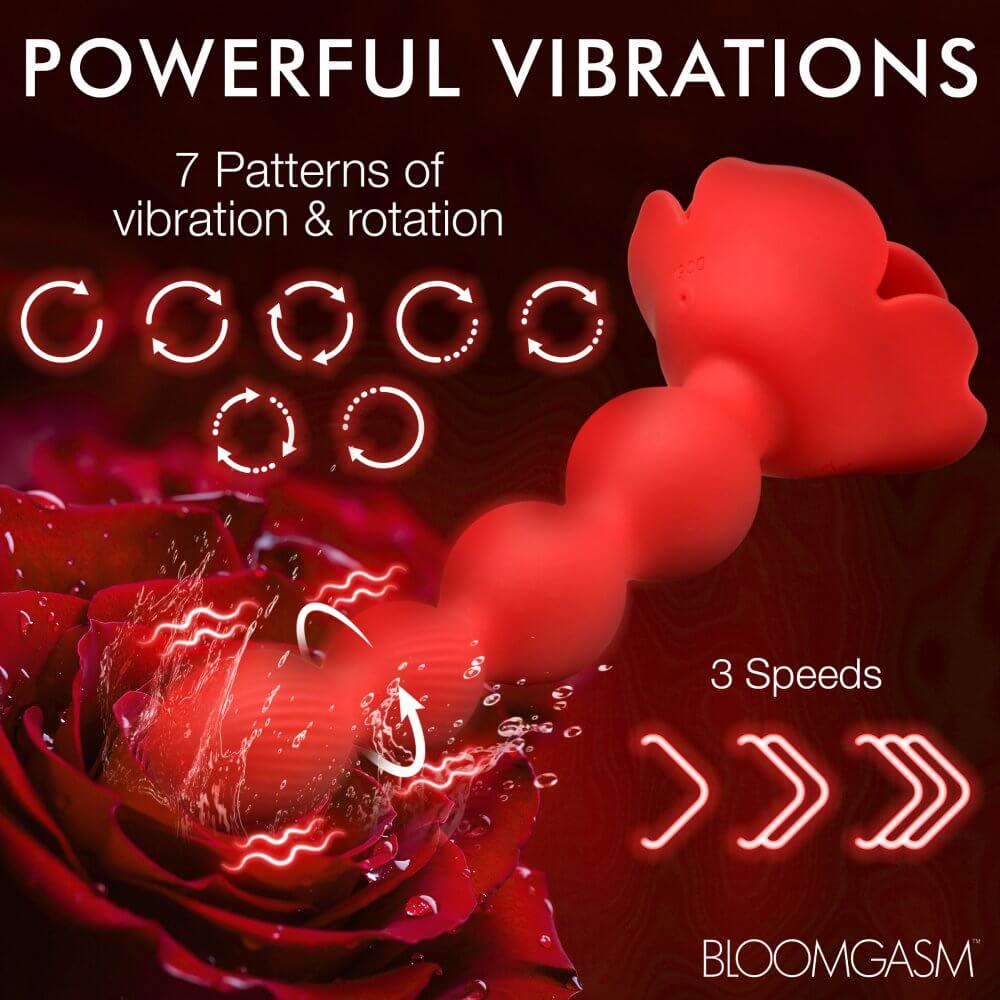 10X Rose Twirl Vibrating and Rotating Anal Beads