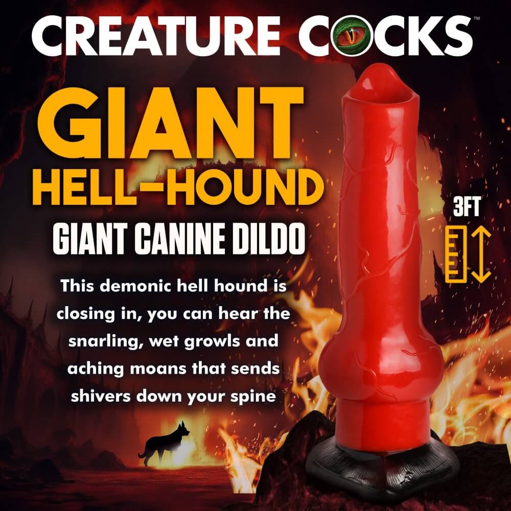 Creature Cocks Giant Hell-Hound Canine 3 Foot Giant Dildo