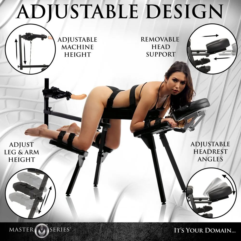 Adjustable Obedience Chair with Sex Machine