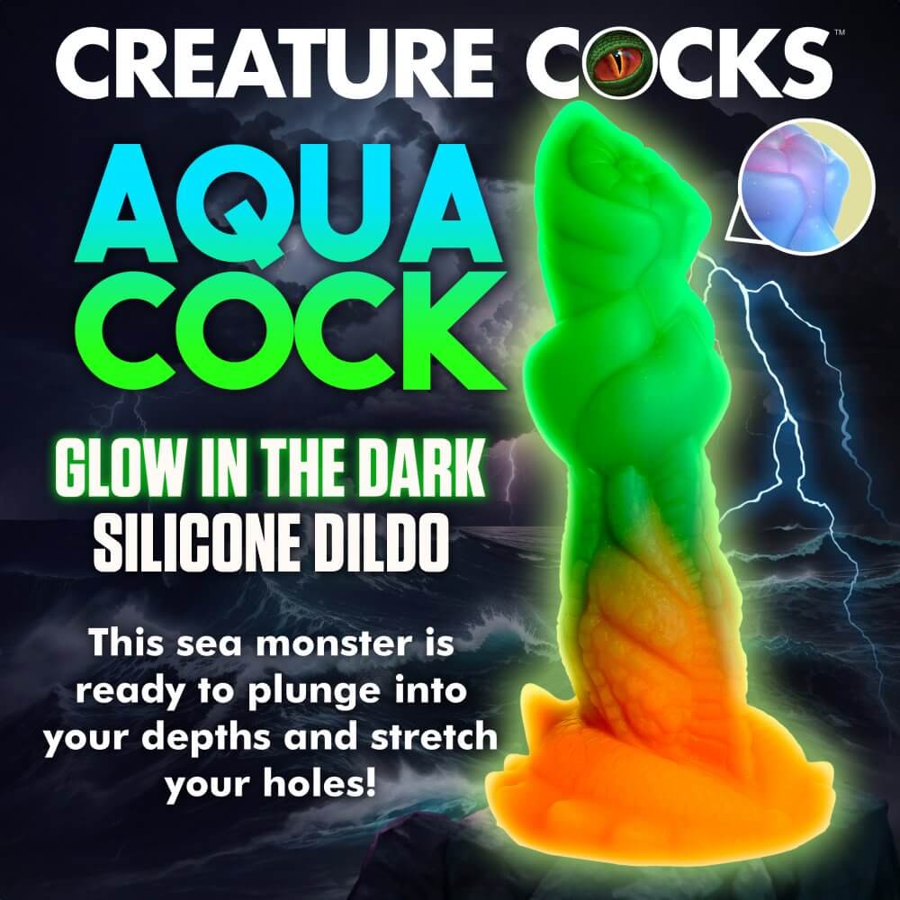 Premium Aqua-Cock Glow-In-The-Dark Silicone Dildo