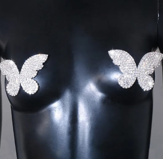 Bikini Sexy Butterfly Nipple Pasties in Silver
