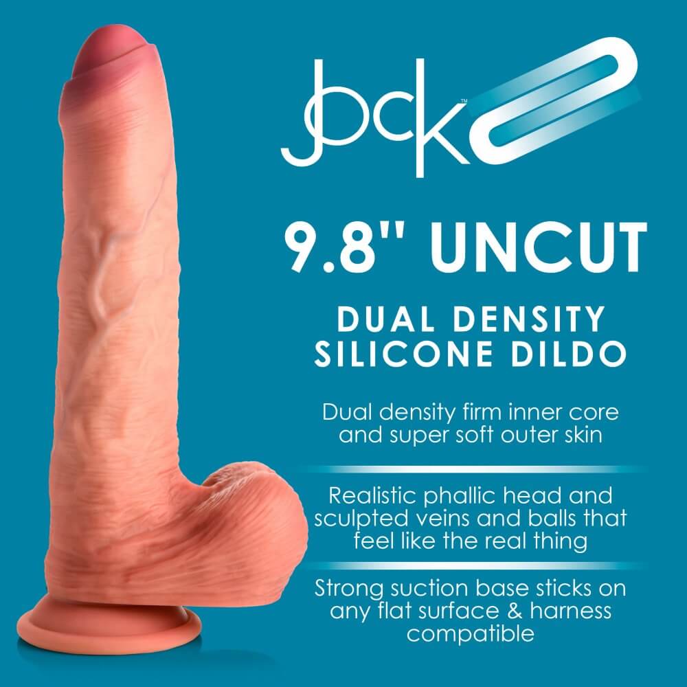 7 inch Inch Dual Density Uncut Dildo with Balls