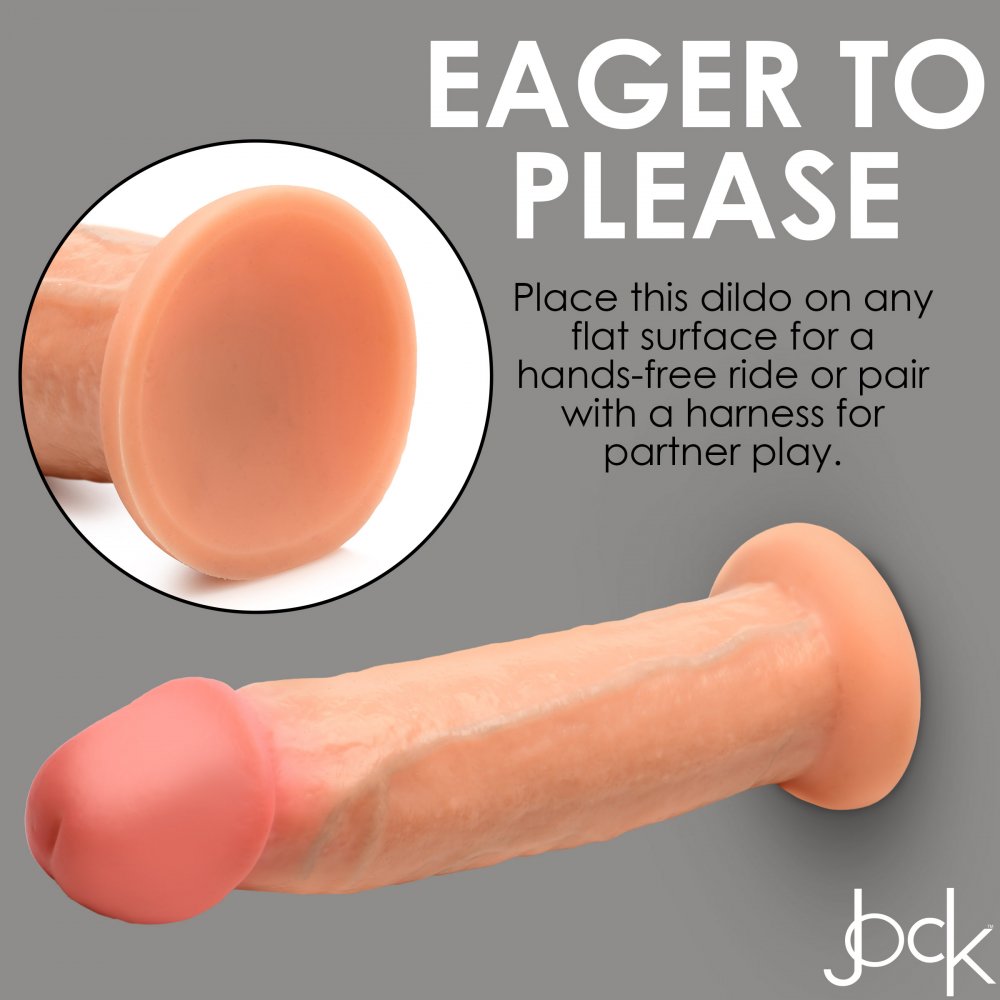 Real Skin Silicone Dildo - 8.5 Inch with Strong Suction Cup