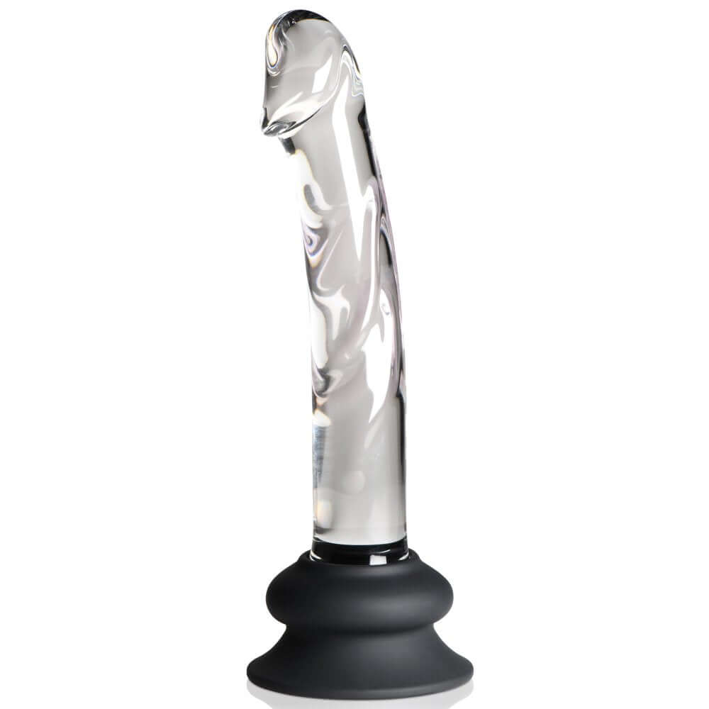L-Size Glass Dildo with Silicone Base - 7 Inch