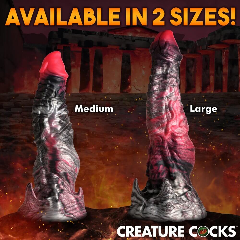 Hades Silicone Dildo in size Medium and Large
