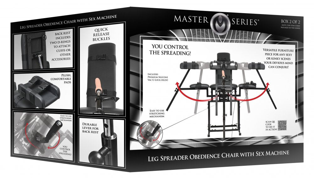 Masterseries Leg Spreader Obedience Chair with Sex Machine