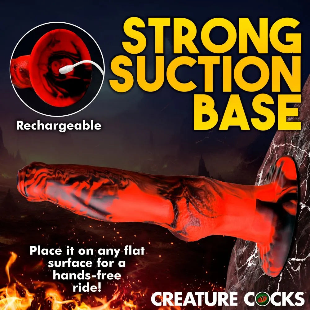 Monster Dildo with Suction Cup Hell Wolf Thrusting and Vibrating Silicone Dildo