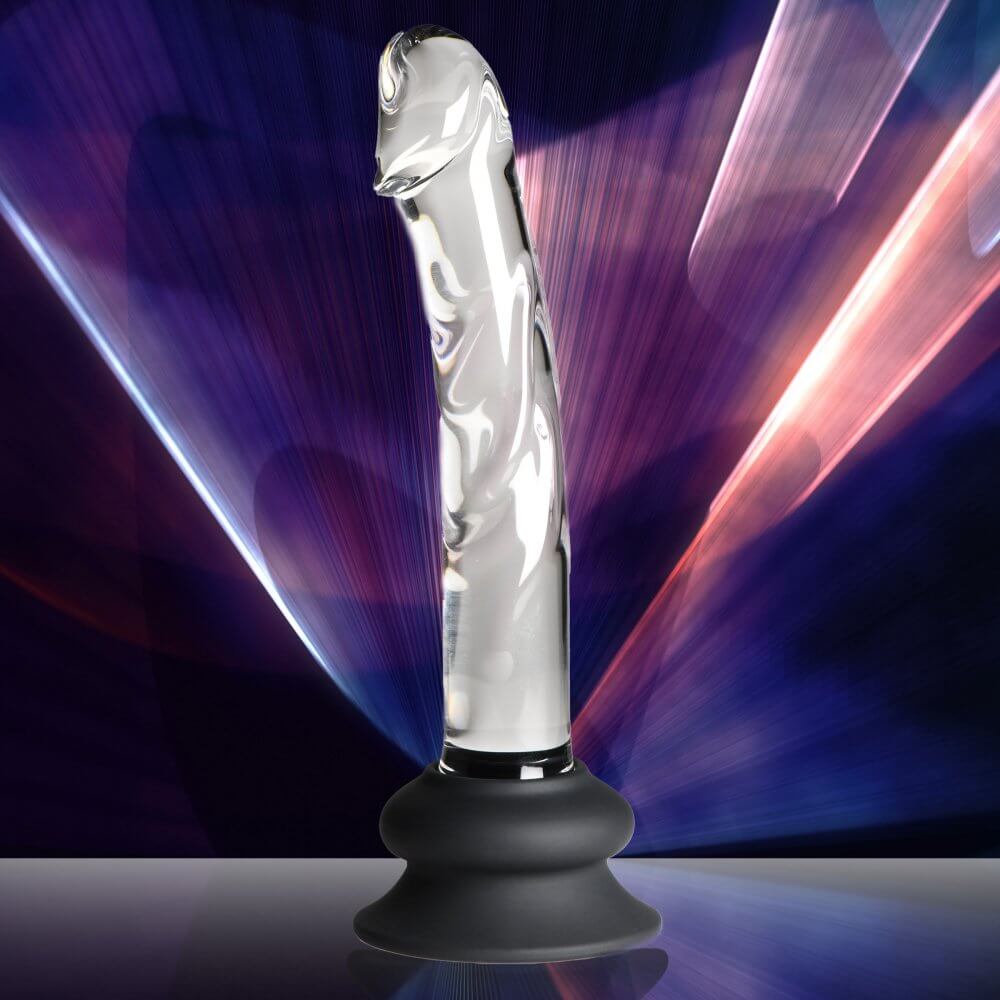 Glass Dildo with Silicone Base - 7 Inch