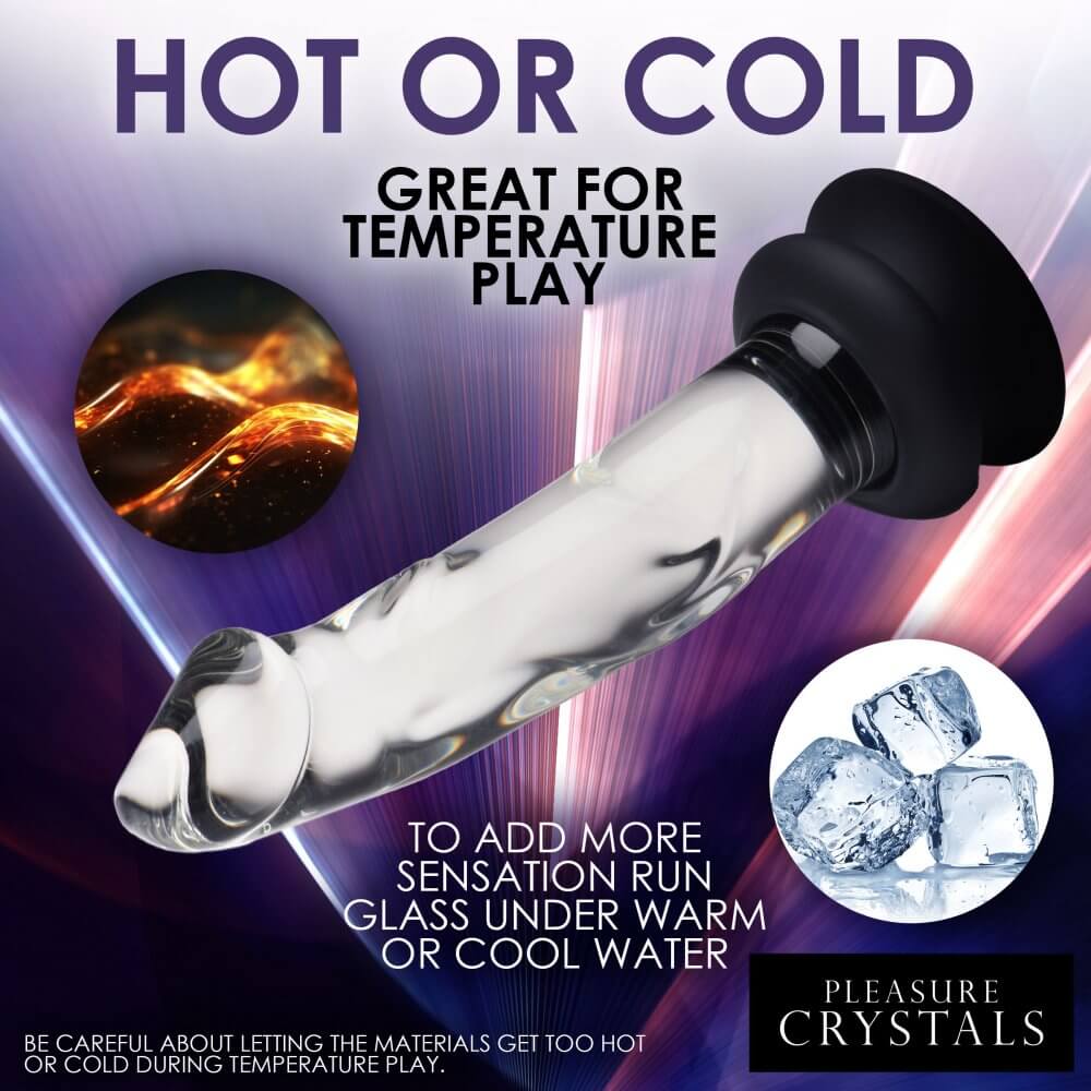 Temperature Play with Glass Dildos