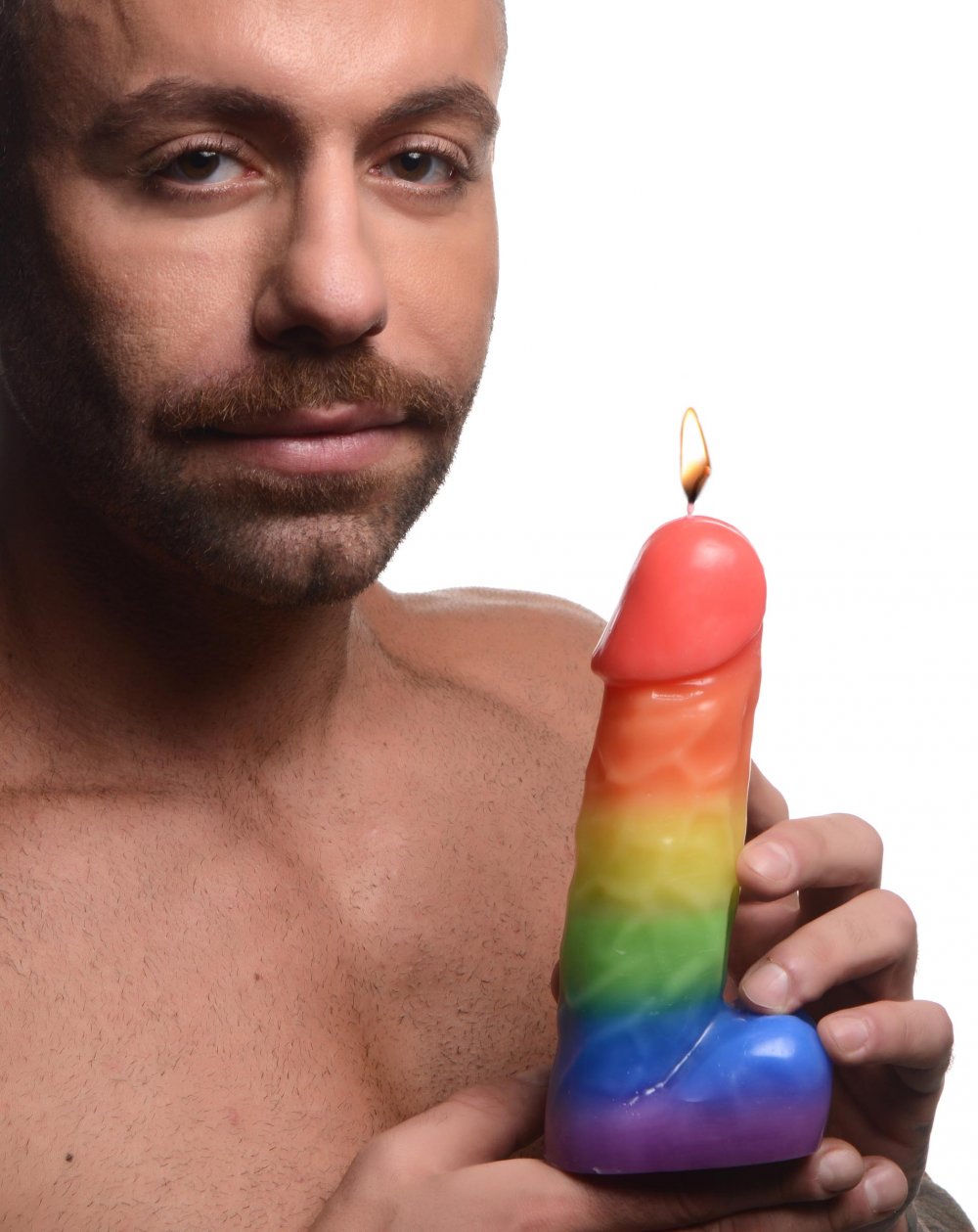 BDSM Pride Pecker Dick Drip Candle - Rainbow