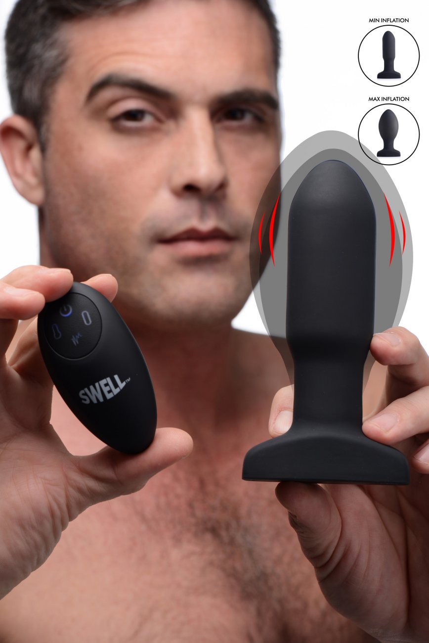 Worlds First Remote Control Inflatable 10X Vibrating Missile Silicone Anal Plug - Your perfect anal toy for stretching