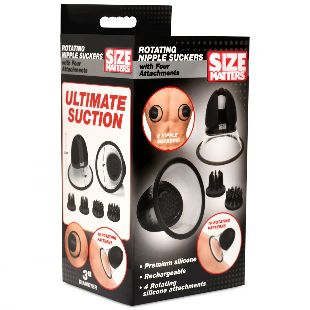 Sizer Matters 10X Rotating Nipple Suckers with 4 Attachments