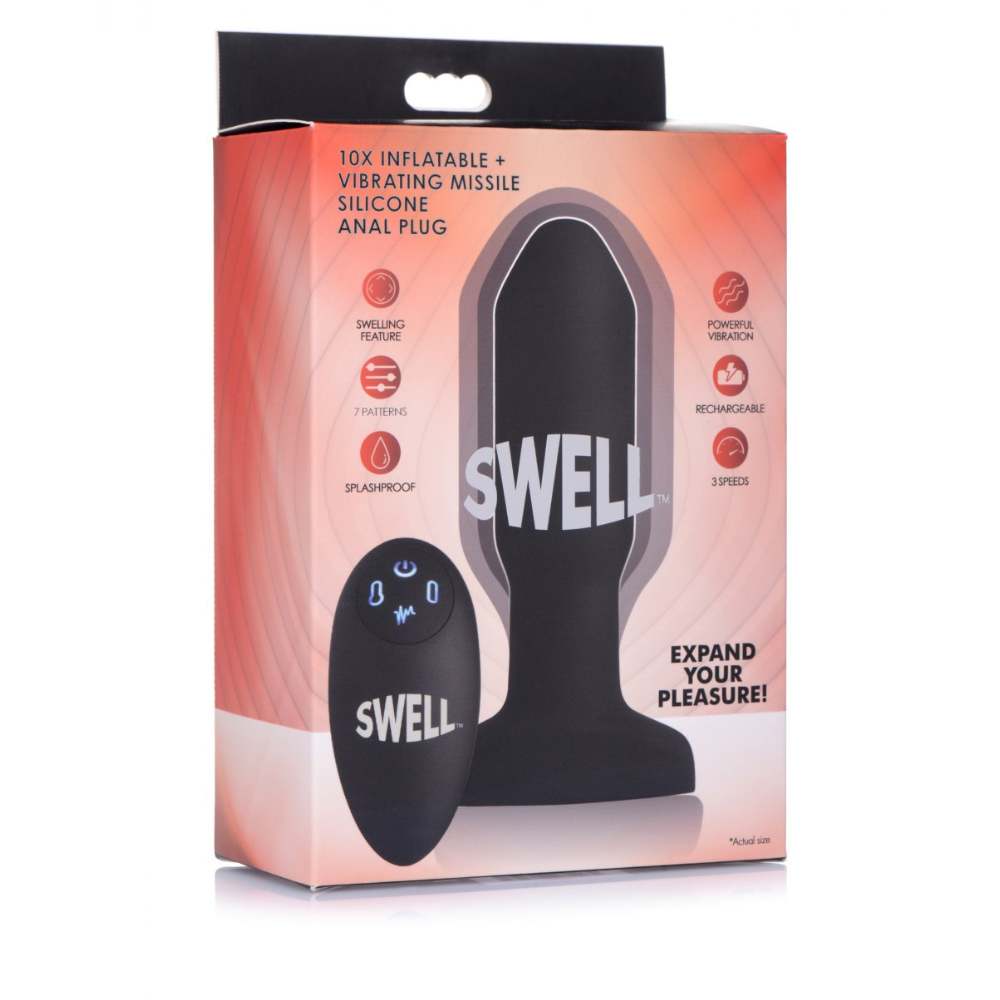 Worlds First Remote Control Inflatable 10X Vibrating Missile Silicone Anal Plug