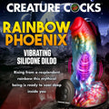 Fansly girls check out: Rainbow Phoenix Vibrating Silicone Dildo with Remote