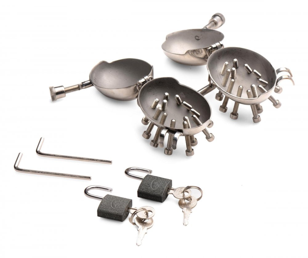 Scrotum Egg Shells with Spikes Stainless Steel