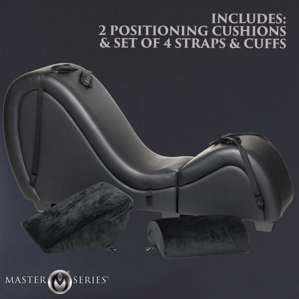 Detachable Kinky Couch Sex Chaise with  two cushions and a set of straps