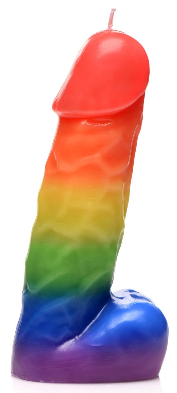 Funny Candle - Pride Pecker Dick Drip Candle - Rainbow