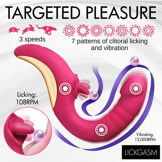 Powerful Gspot Vibrator Tease and Please Thrusting and Licking Vibrator