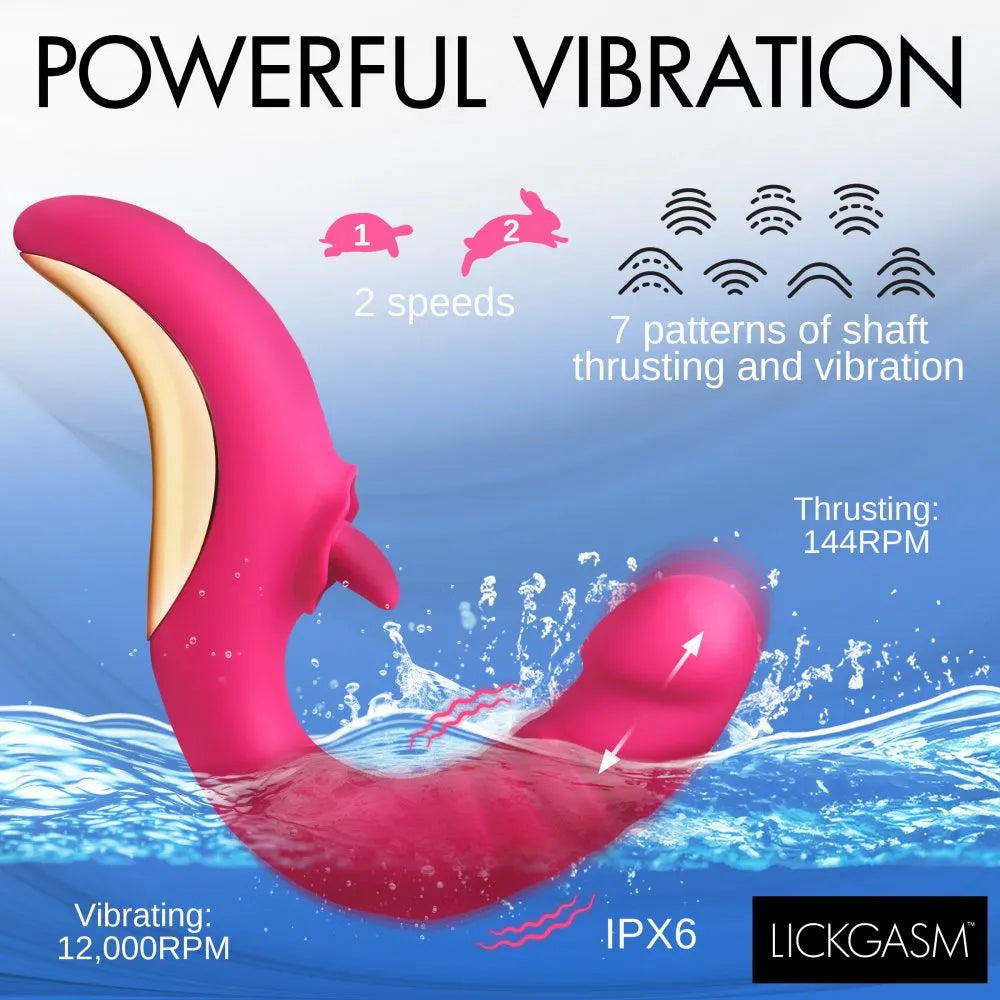 Powerful Vibration use in shower Tease and Please Thrusting and Licking Vibrator