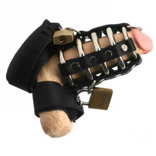 Leviathan's Gates of Hell Leather Chastity Cage