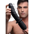 Power Pounder Vibrating and Thrusting Silicone Dildo - Black