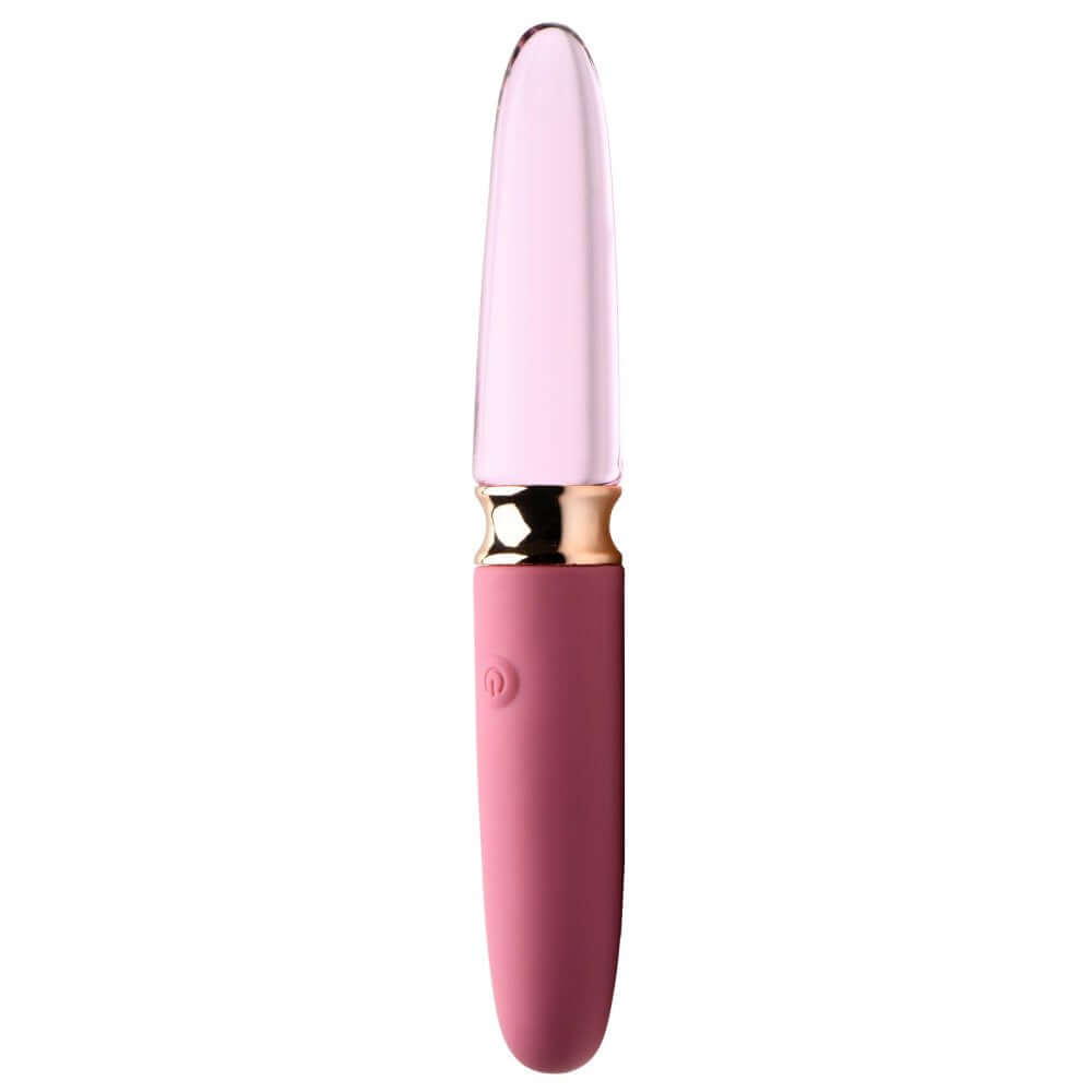 0X Rosé Dual Ended Smooth Silicone and Glass Vibrator
