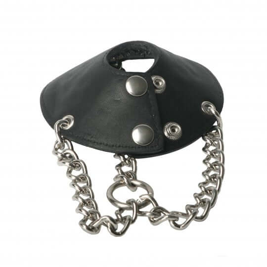 BDSM CBT Leather Parachute Ball Stretcher with Spikes